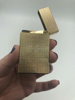 J.  K.  Gold Shiny Stud Design Cigarette Lighter Made In Japan Collectible Vintage