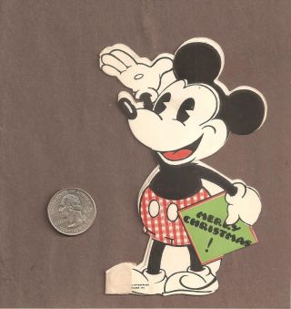 Vintage Mickey Mouse Hall Bros Christmas Card 1930 