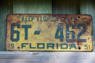 1951 Florida License Plate 