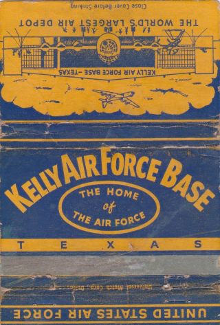 Billboard Matchbook Cover - Kelly Air Force Base - San Antonio Texas