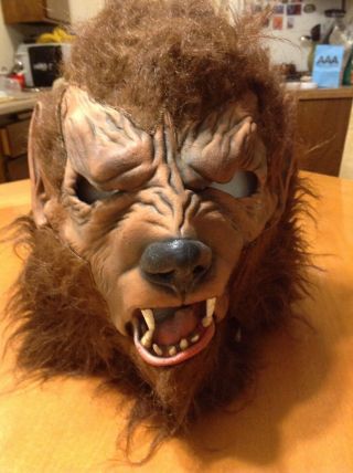 Wolfman Werewolf Brown Wolf Zagone Studios Moving Mouth Halloween Costume Mask