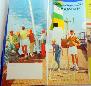 Holland - American Cruise Line 1966 Ss Maasdam Ship Brochure Ocean Liner