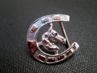 Hecho Mexico Sterling Silver Horse Belt Buckle With Ruby Eye