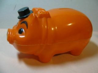 Vintage Halloween Hard Plastic Orange Pig - Westland Plastics