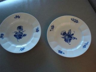 2 Royal Copenhagen Angular Blue Flower Dinner Plate 8549