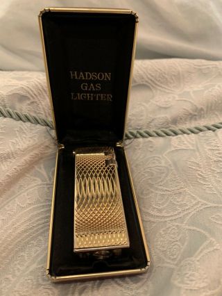 Rare Vintage Collectible Retro Hadson Gas Lighter Charmant In Gold In Red Box