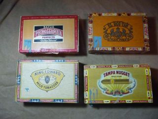 Vintage Cigar Box - Tampa Nugget,  Phillies,  Rio - Tan,  King Edward - Cardboard