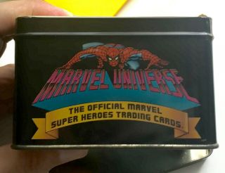 Marvel Universe Premiere Edition Tin 162 Complete Card Set With 5 Holograms Good