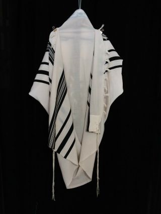 Kosher Tallit Prayer Shawl 100 Wool Size 80 72x55 In 184x140 Cm 2143