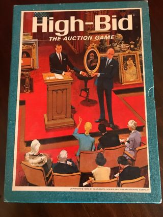 Vintage 1965 High Bid Board Game Buy Sell Property Complete 3m Bookshelf