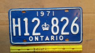 License Plate,  Canada,  Ontario,  1971,  Jeweled Crown,  H 12 Crown 826