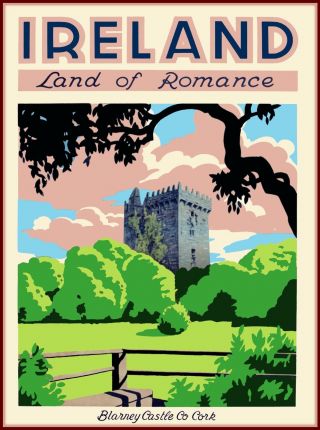 Blarney Castle Co Cork Ireland Vintage Travel Advertisement Art Poster Print