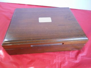 Vintage Decatur Industries,  Walnut,  Solid Wood Cigar Box W/mirror