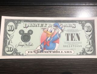 Disney 10 Dollars,  2003 A Series Donald Duck No Barcode Uncirculated