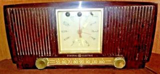 Ge General Electric 546 Am Tube Alarm Clock Radio Tabletop Great