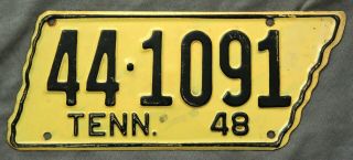 Tennessee.  1948.  License Plate.