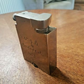 Vintage Large Gamma Lift Arm Table Lighter With Inscription Dated 1955