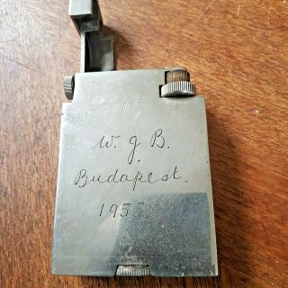 Vintage large Gamma lift arm table lighter with inscription dated 1955 5