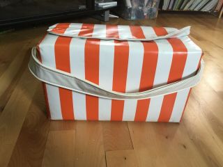 Vintage Tupperware Orange Striped Picnic Set 2