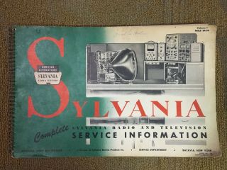Vintage Sylvania Complete Radio And Television Service Information Vol 1 1958