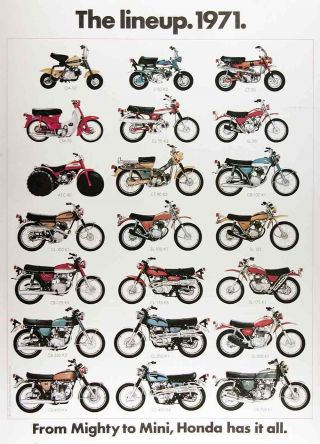 1971 Honda Motorcycle Line Vintage Ad Honda Has It All
