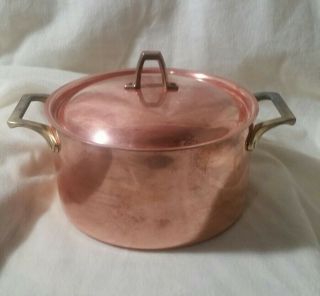 Vintage Paul Revere Ware 3 Quart Copper Pot With Lid