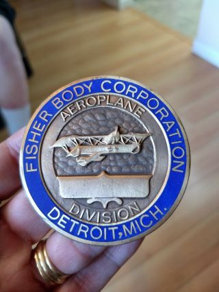(airplane) Fisher Body Corporation Aeroplane Division Badge Emblem (wwi)