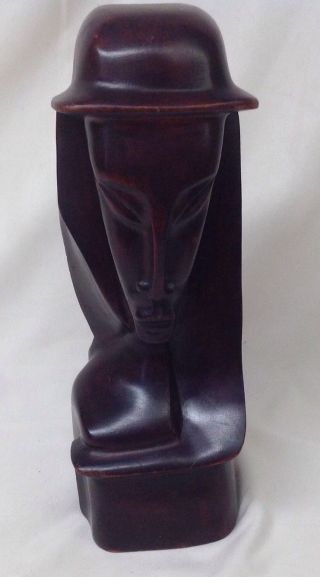 Mid - Century Carved Statue " Contemplative Madonna By Claudy 1940 - 50s D2 - 2