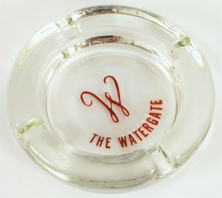 Vintage The Watergate Hotel Glass Ashtray Richard Nixon Political Washington Dc