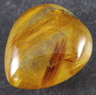 Natural Rare Neat Hair Gold Rutilated Quartz Clear Crystal Pendant Heal Gemstone