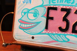 1999 TENNESSEE Arts Commision SILLY FISH Specialty License Plate Norris Hall 3