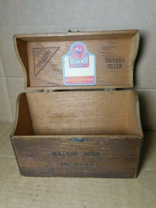 Vintage wooden cigar box Nation - Wide Havana Filler 4