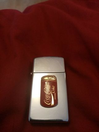 1986 Slim Zippo Coca Cola Coke In Fully Sparkle Fine