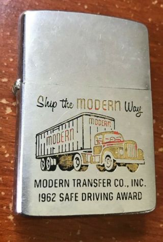 Vintage 1962 Zippo Lighter Modern Transfer Trucking