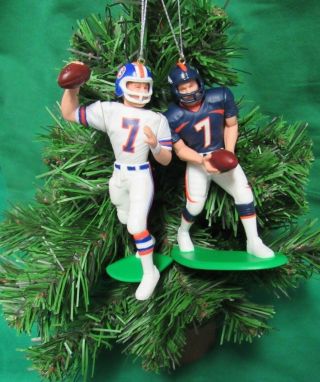 2 Vintage Nfl Holiday Christmas Ornament Denver Broncos John Elway