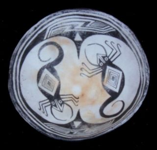 Anasazi / Mimbres Bowl Replication Of Two Scorpions