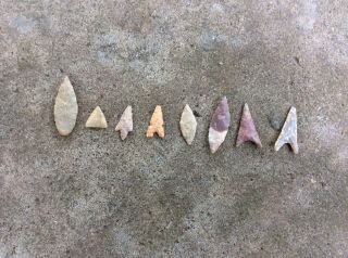 8 Authentic Neolithic Sahara Arrowheads Tools
