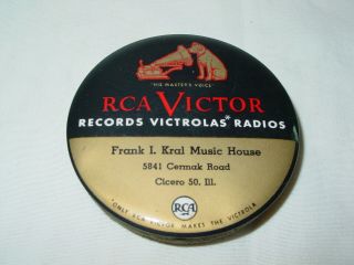 Vtg Rca Victor Celluloid Record Cleaning Brush Adv Kral Music House Duster Pad