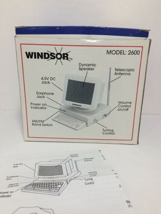 Vintage Retro 1994 CRT Desktop Computer AM/FM Radio Windsor (WD) 2