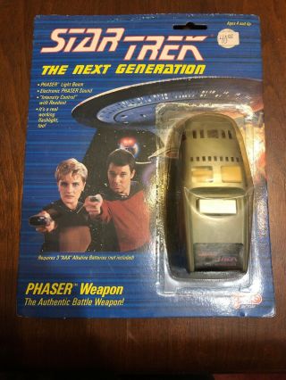 1988 Star Trek Tng Electronic Phaser Type I Cosplay Prop – Sound – Galoob