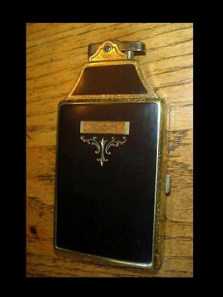 Vintage Art Deco Ronson Masterpact Compact Case Lighter In Dureum Plate & Enamel