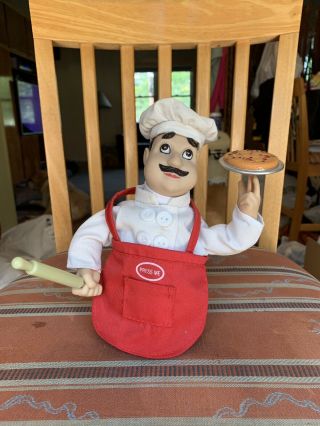 Pizza Pie Man Battery Operated Dancing Singing Pie Spinning Pizza Man Very Rare