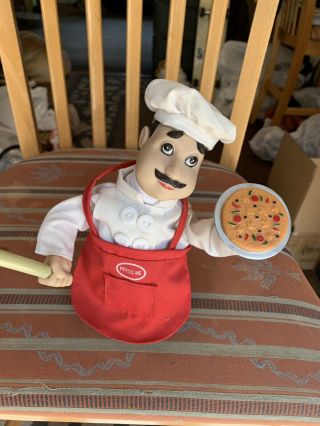 Pizza Pie Man Battery Operated Dancing Singing Pie Spinning Pizza Man Very Rare 8