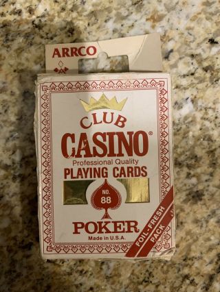 Rare Vintage Deck Arrco Club Casino Foil Poker Playing Cards