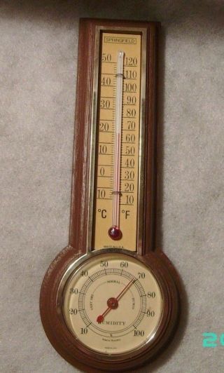Vintage Springfield Instrument Co.  Thermometer Humidity Gauge