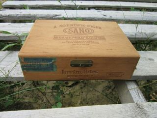 1940s Sano Cigar Box - Vintage Dovetail Wood Storage Trinket Box