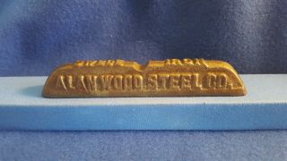 Vintage Alan Wood Steel Co Anniversary Pig Iron Ingot Mining Souvenir