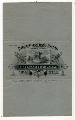 1899s Advertising Brochure Fine Granit Memorials