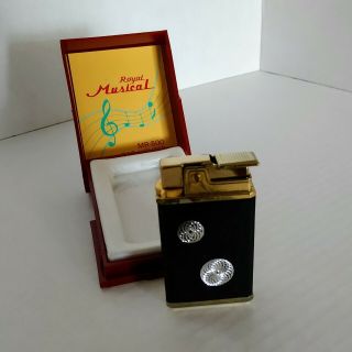Vtg Royal Musical MR 500 Gas Lighter Smoke Gets in Your Eyes by The Platters 2