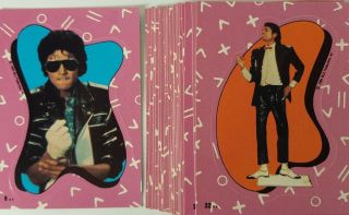Michael Jackson 1984 Vintage Trading Sticker Card Set Of 33 Series 1 Topps